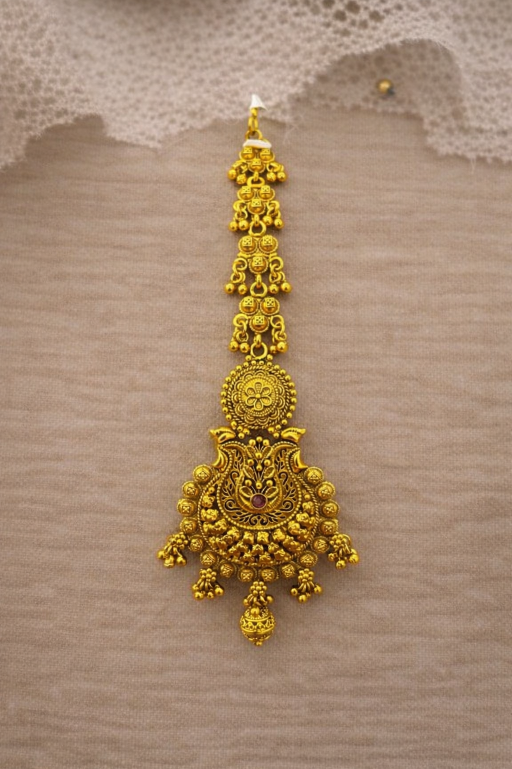 DeviVara Temple Tikka | Traditional Gold Temple Maang Tikka