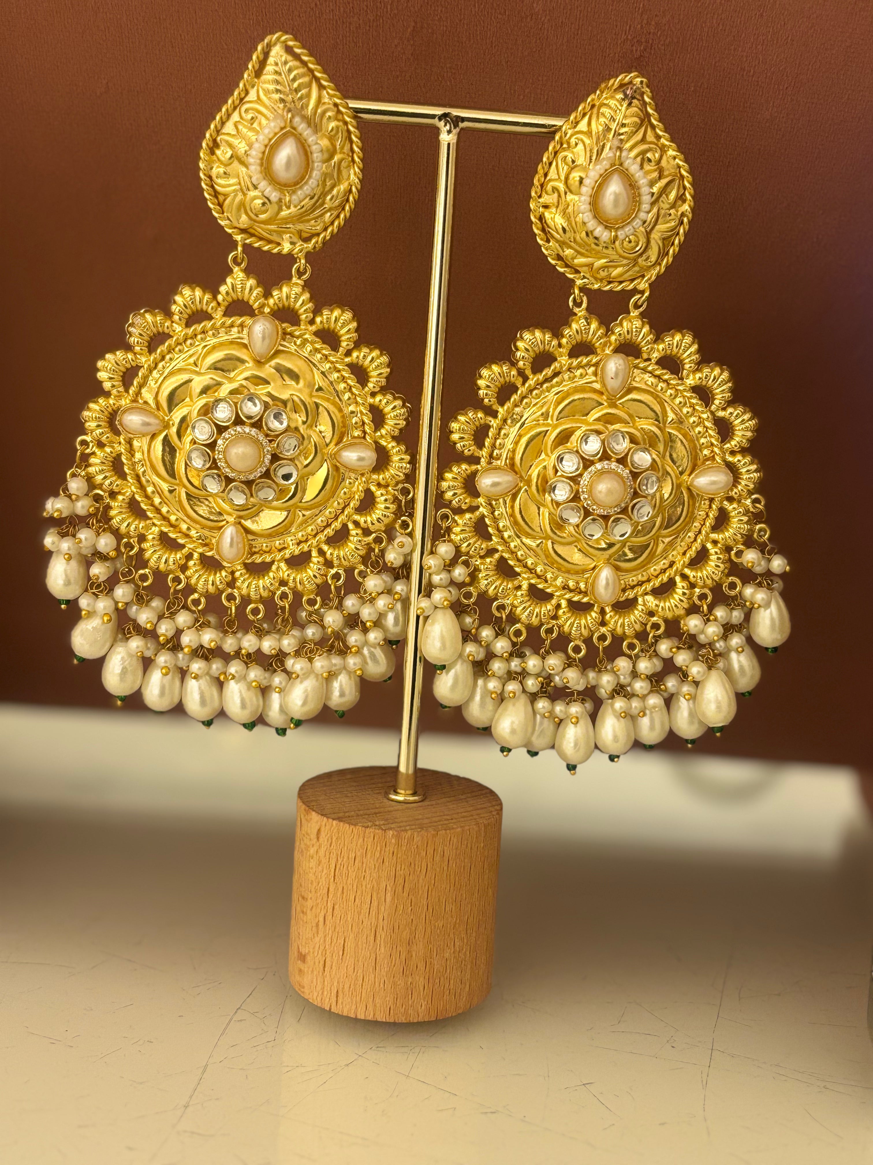 Bebo Royale Oversized Gold Filigree Chandbalis