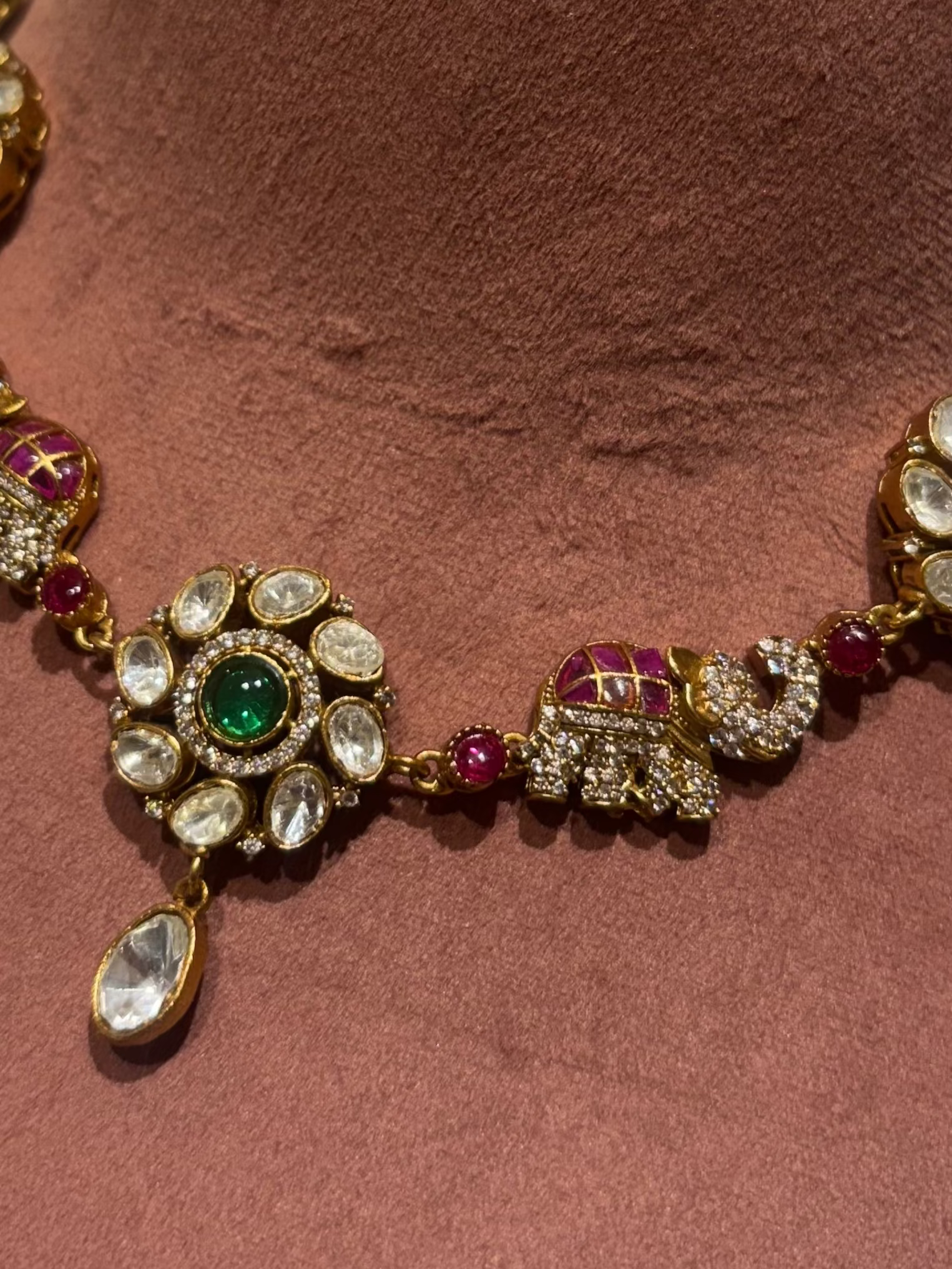 Utsav Elephant Floral Choker