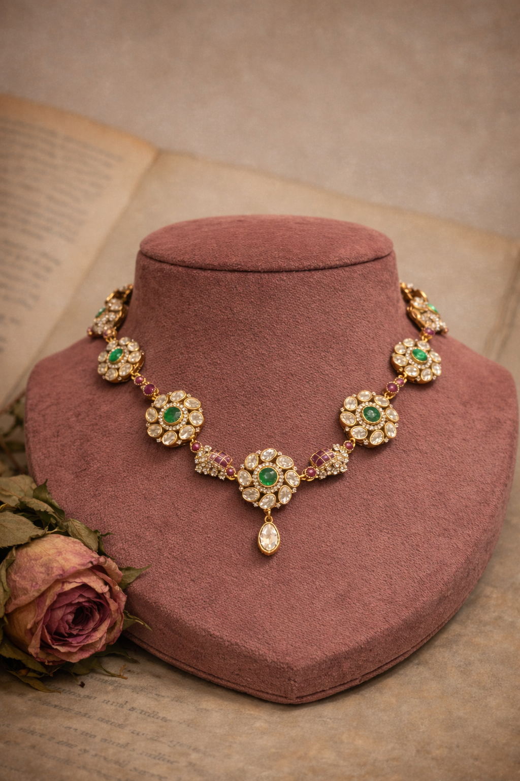 Utsav Elephant Floral Choker