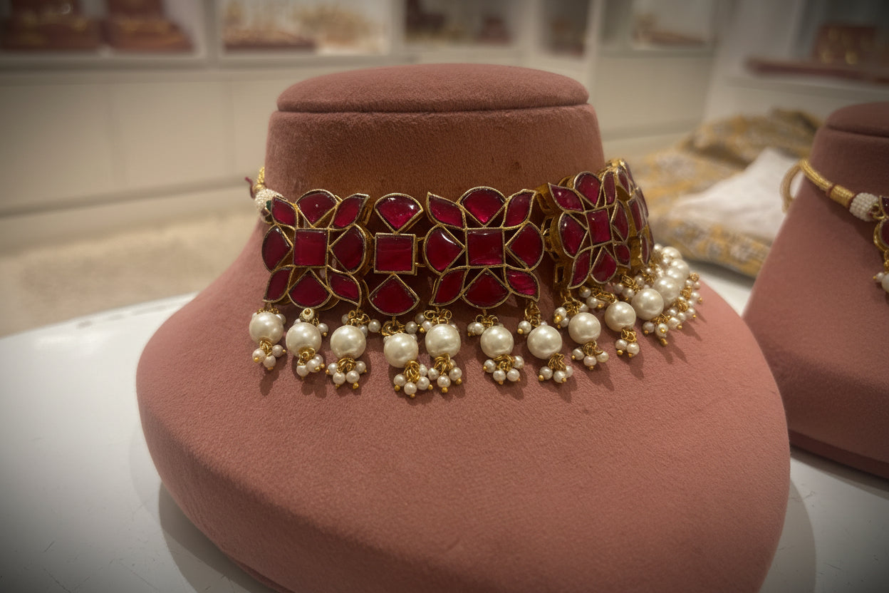 Ruhani Solid Ruby Statement Choker