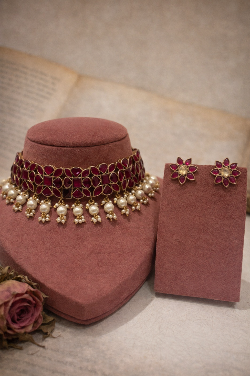 Ruhani Solid Ruby Statement Choker