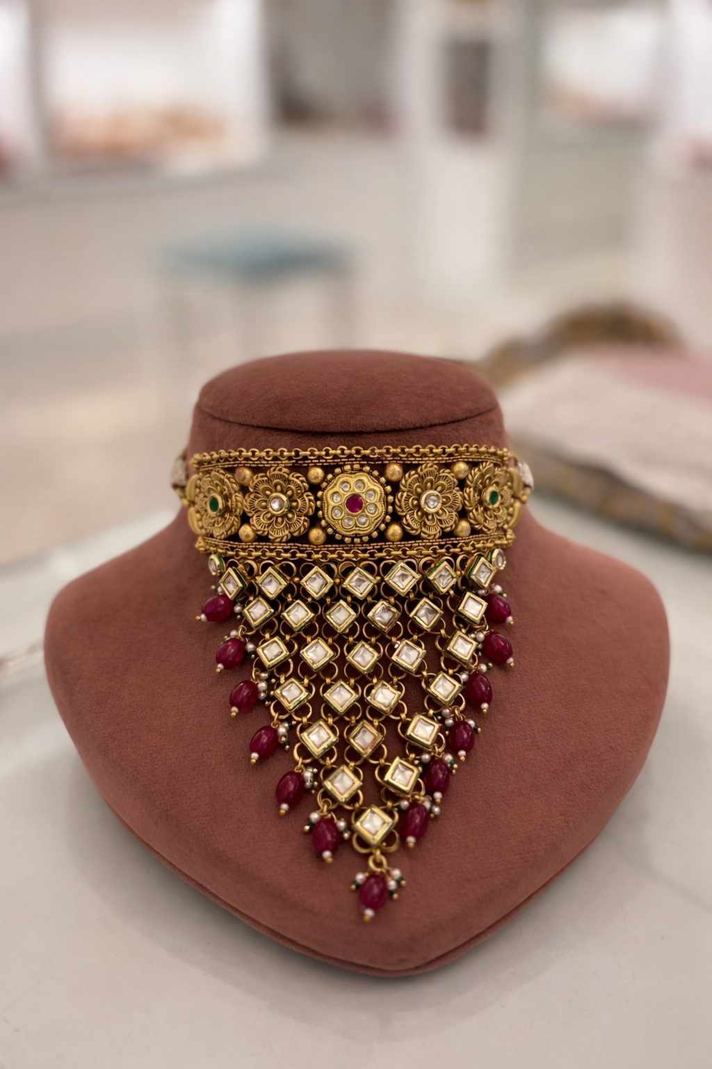 Jhalak Antique Gold Finish Choker Set