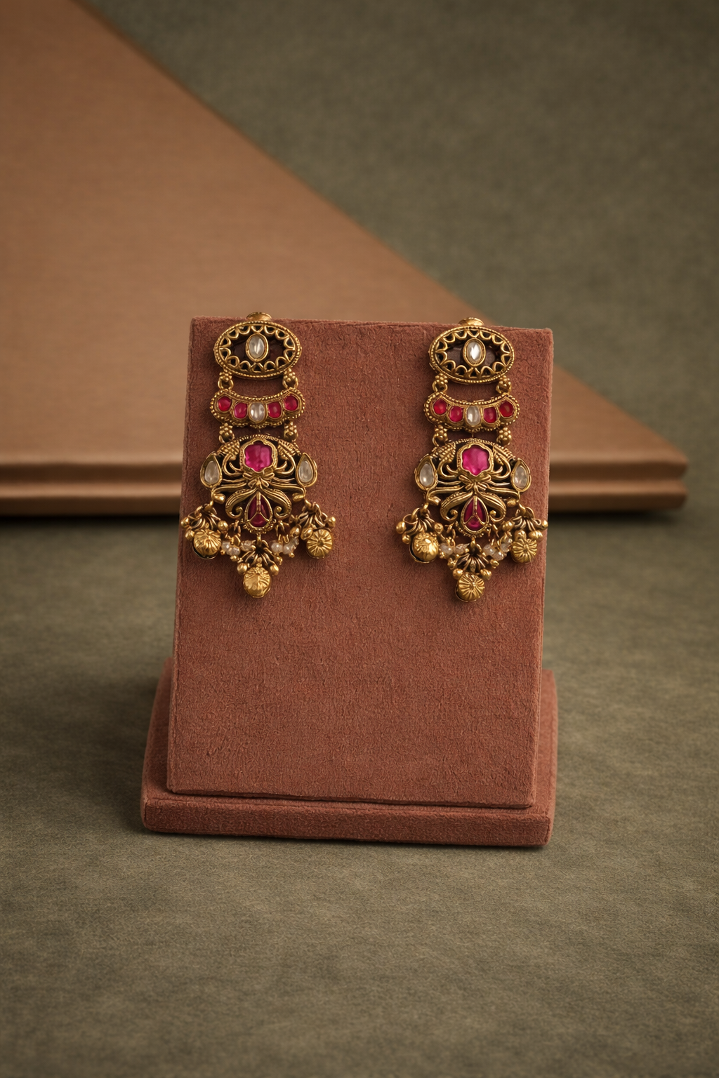 Maharani Opulence Real Gold Look-Alike Bridal Necklace Set with Earrings