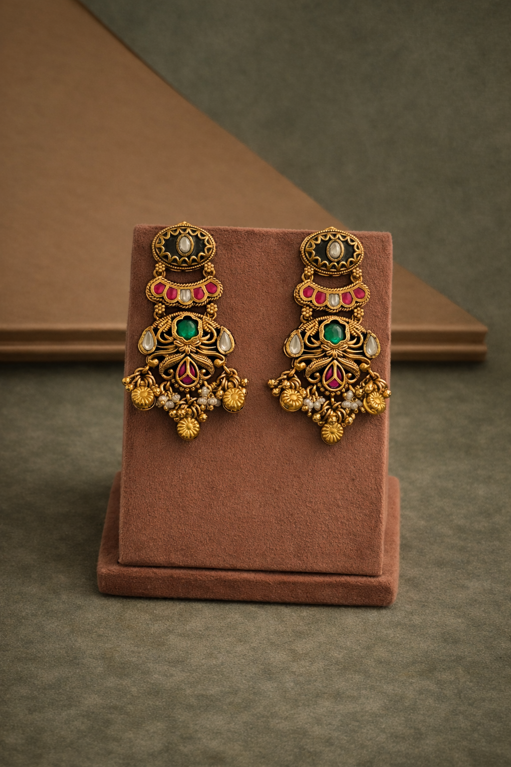 Maharani Opulence Real Gold Look-Alike Bridal Necklace Set with Earrings