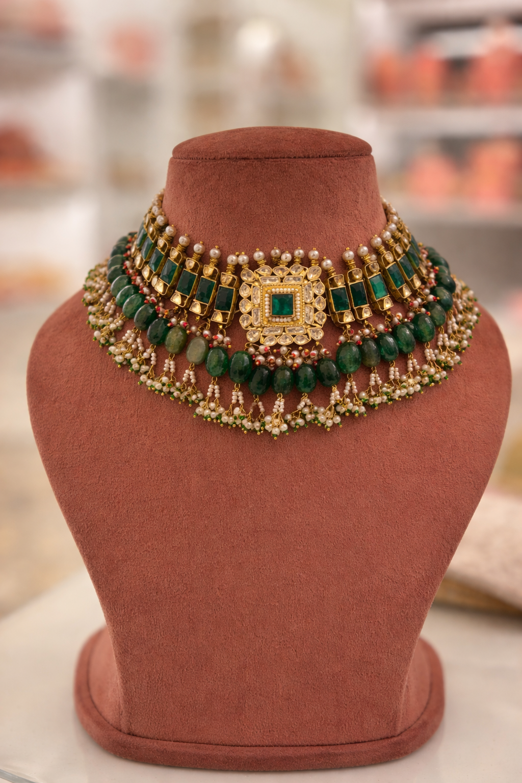 Velora Emerald Drop Choker