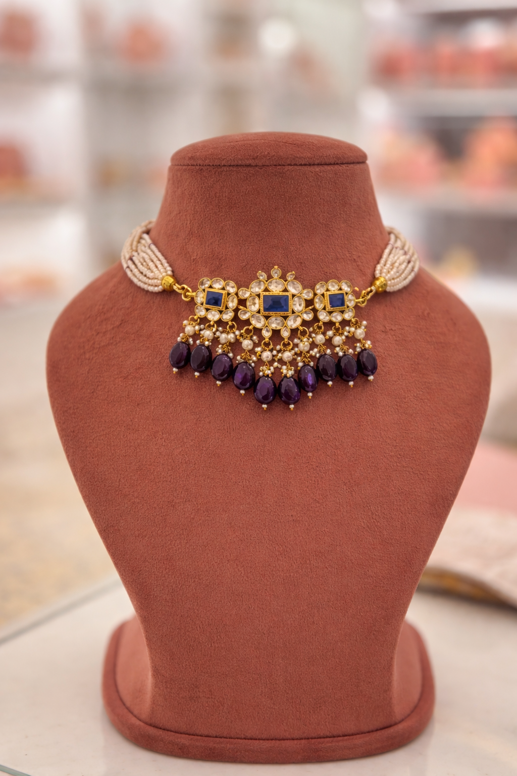 Amrohi Pachi Kundan Choker