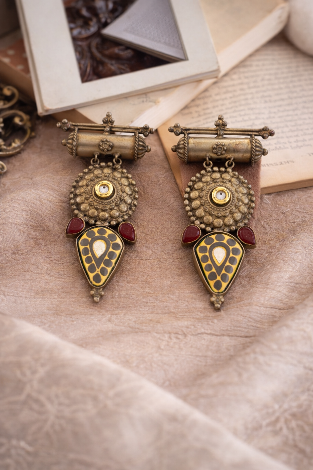 Vrisha Amrapali-Inspired Long Earrings – Real Silver Finish