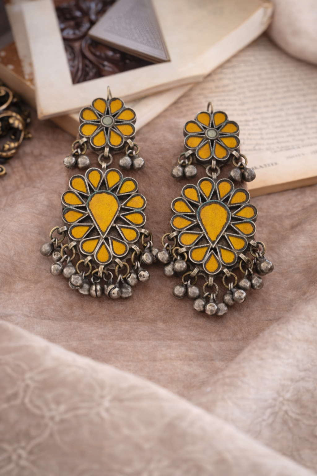 Zehra Real Afghani Imported Chandbali Earrings