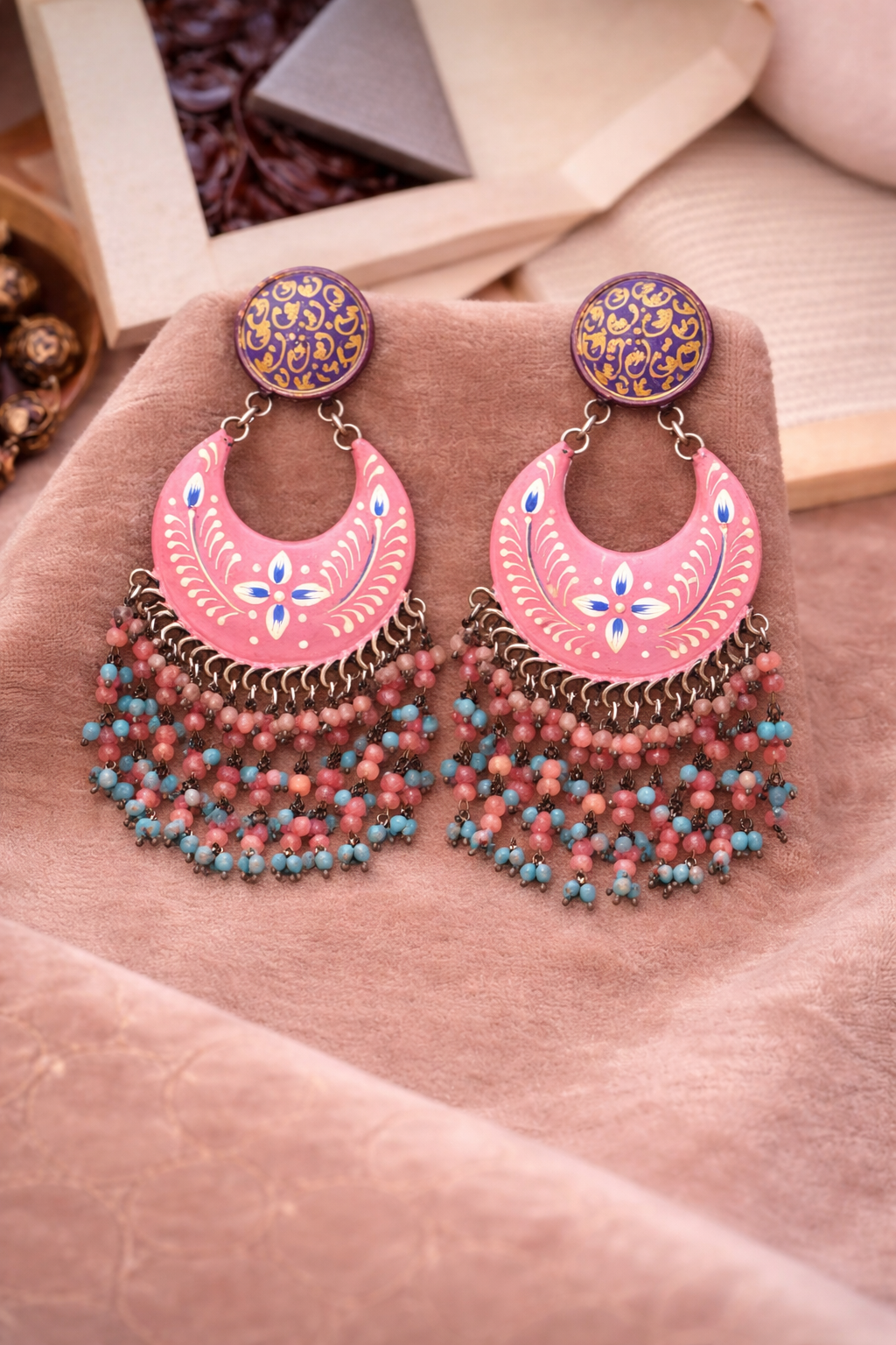 Meher Meenakari Chandbalis - Clearance