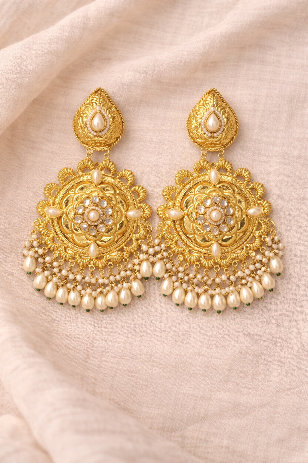 Bebo Royale Oversized Gold Filigree Chandbalis