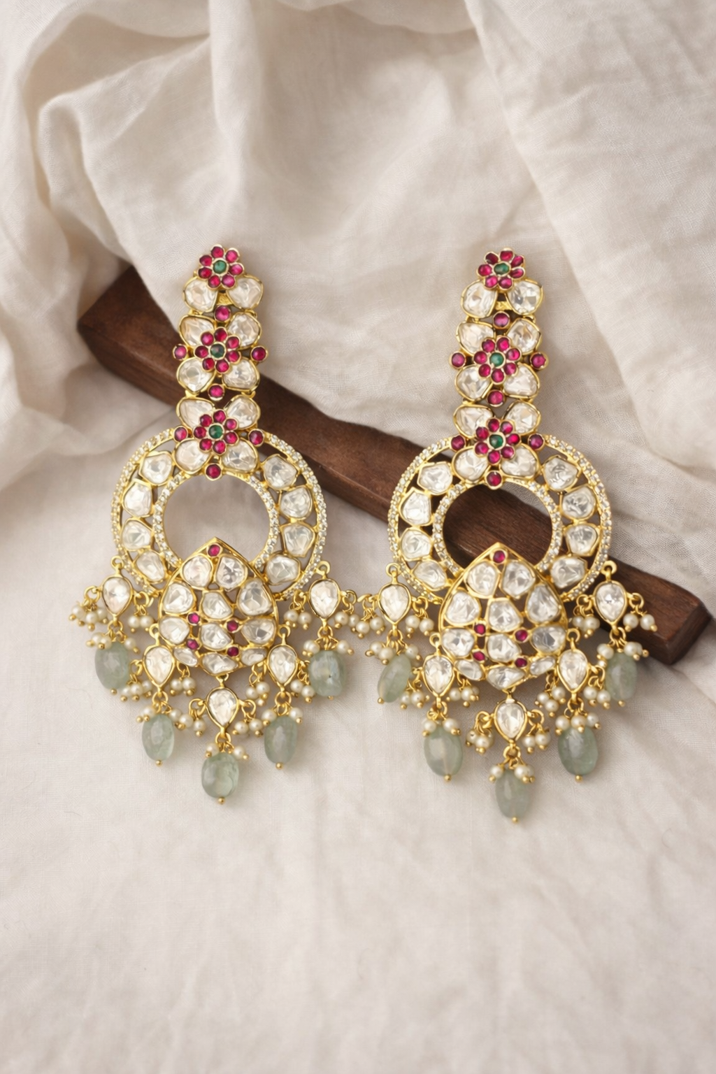 Aaranya Moissanite Chandbali Earrings
