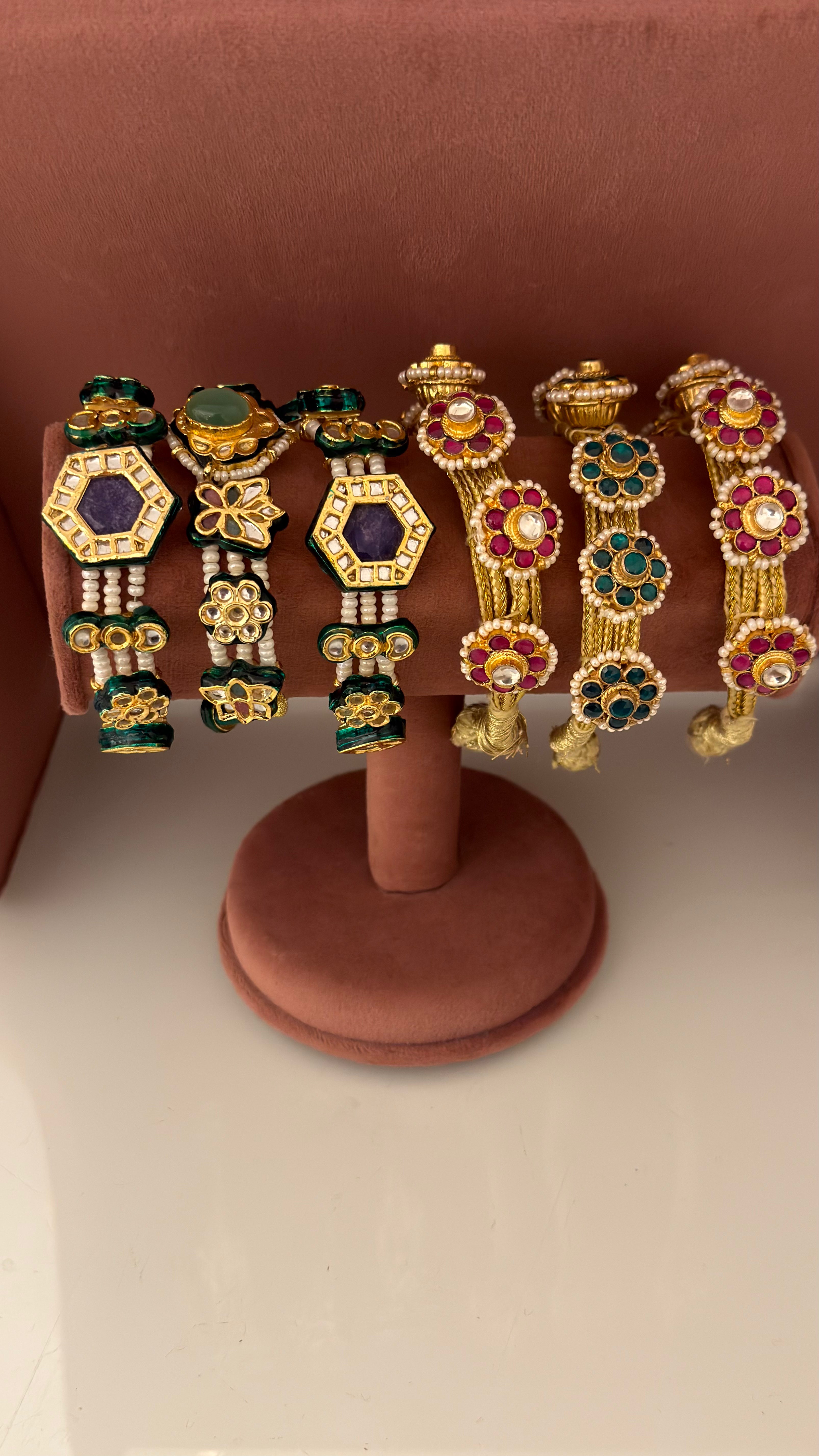 Kundan Pacheli Zari Bangle | Handcrafted Bridal & Festive Jewellery
