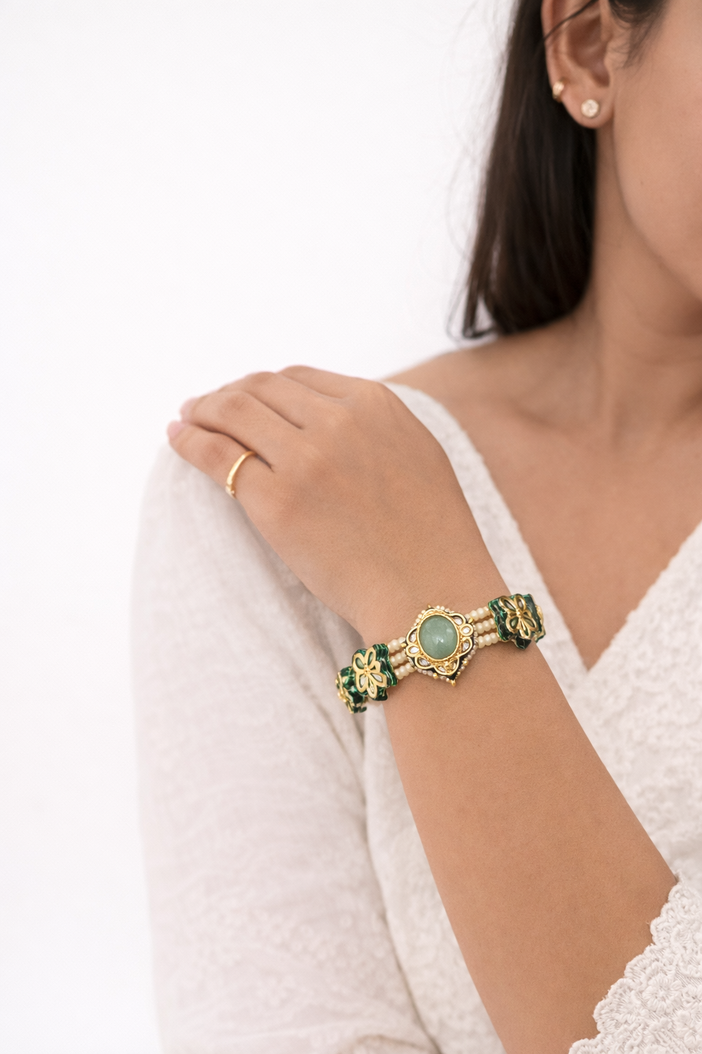 Kundan Pacheli Zari Bangle | Handcrafted Bridal & Festive Jewellery