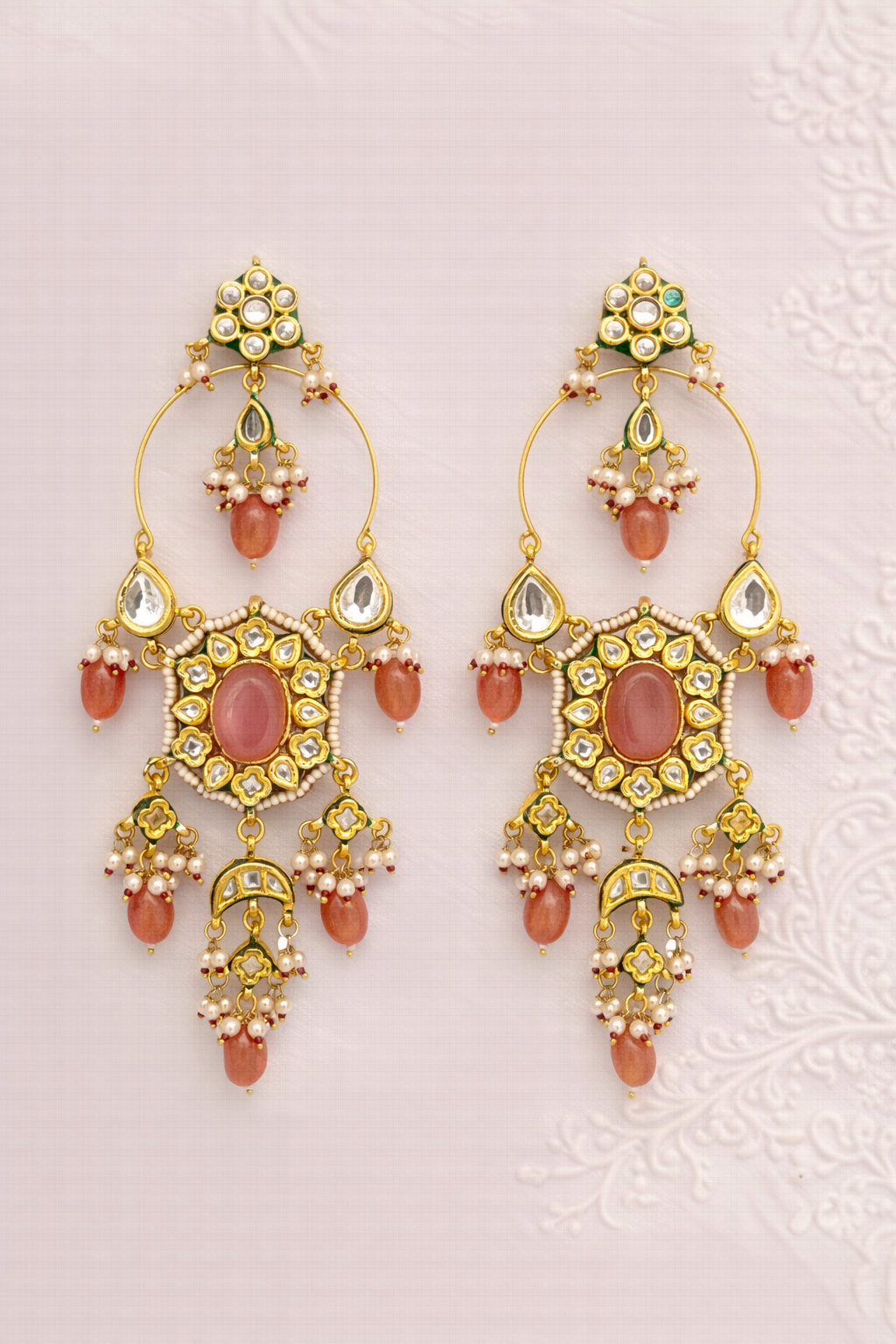Noor Chandelier Earrings – Long Pakistani Style Statement Jewellery (Clearance Sale)