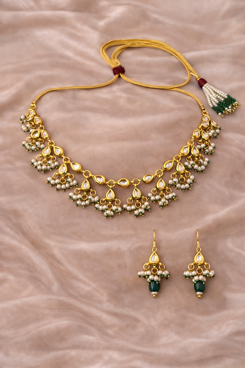 👑 Zehra Pearl Kundan Noor Set – Royal Heritage Statement Jewellery