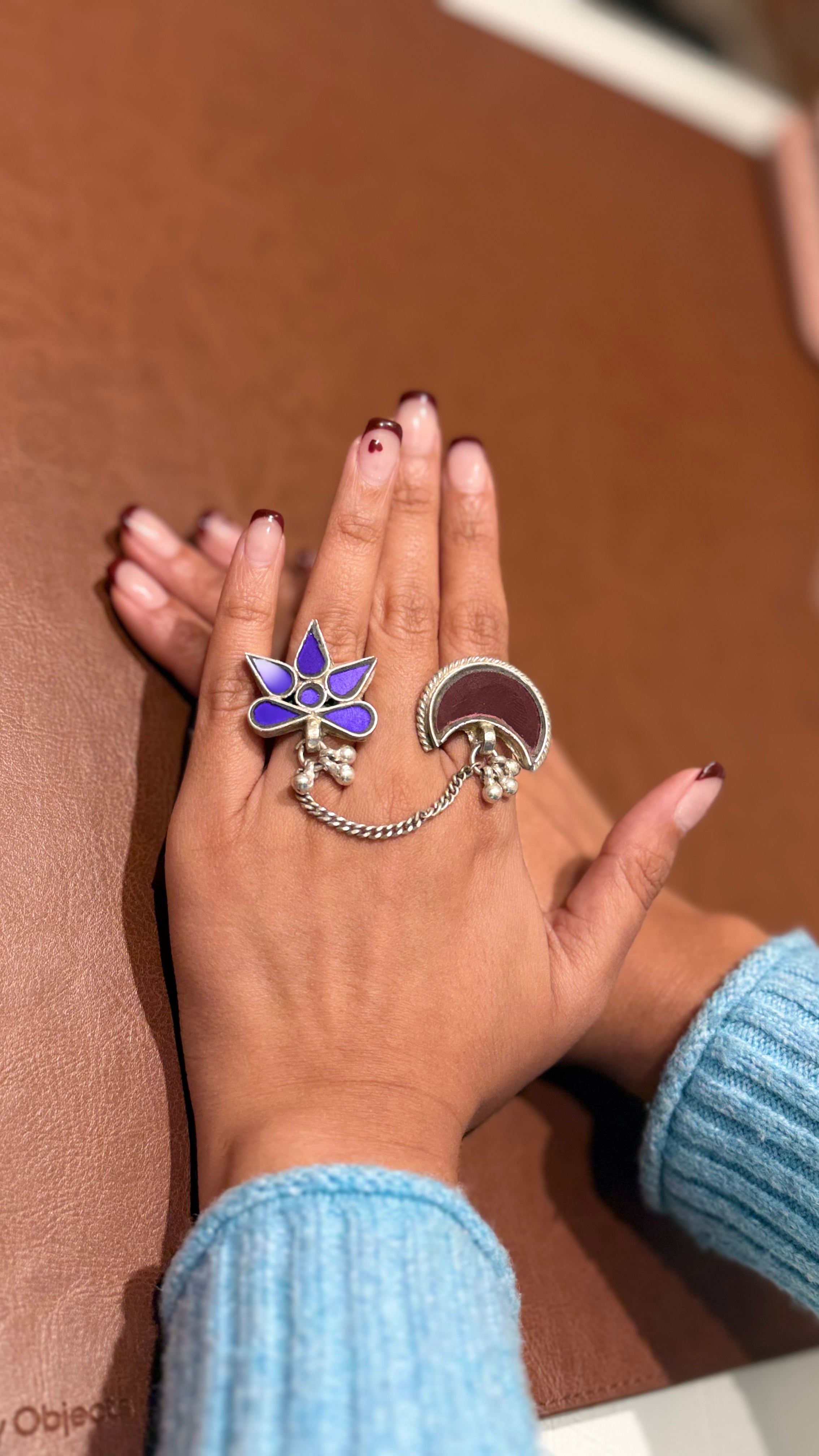 ✨ Zariya Afghani DualAura Ring – 2‑in‑1 Tribal Statement Jewellery adjustable