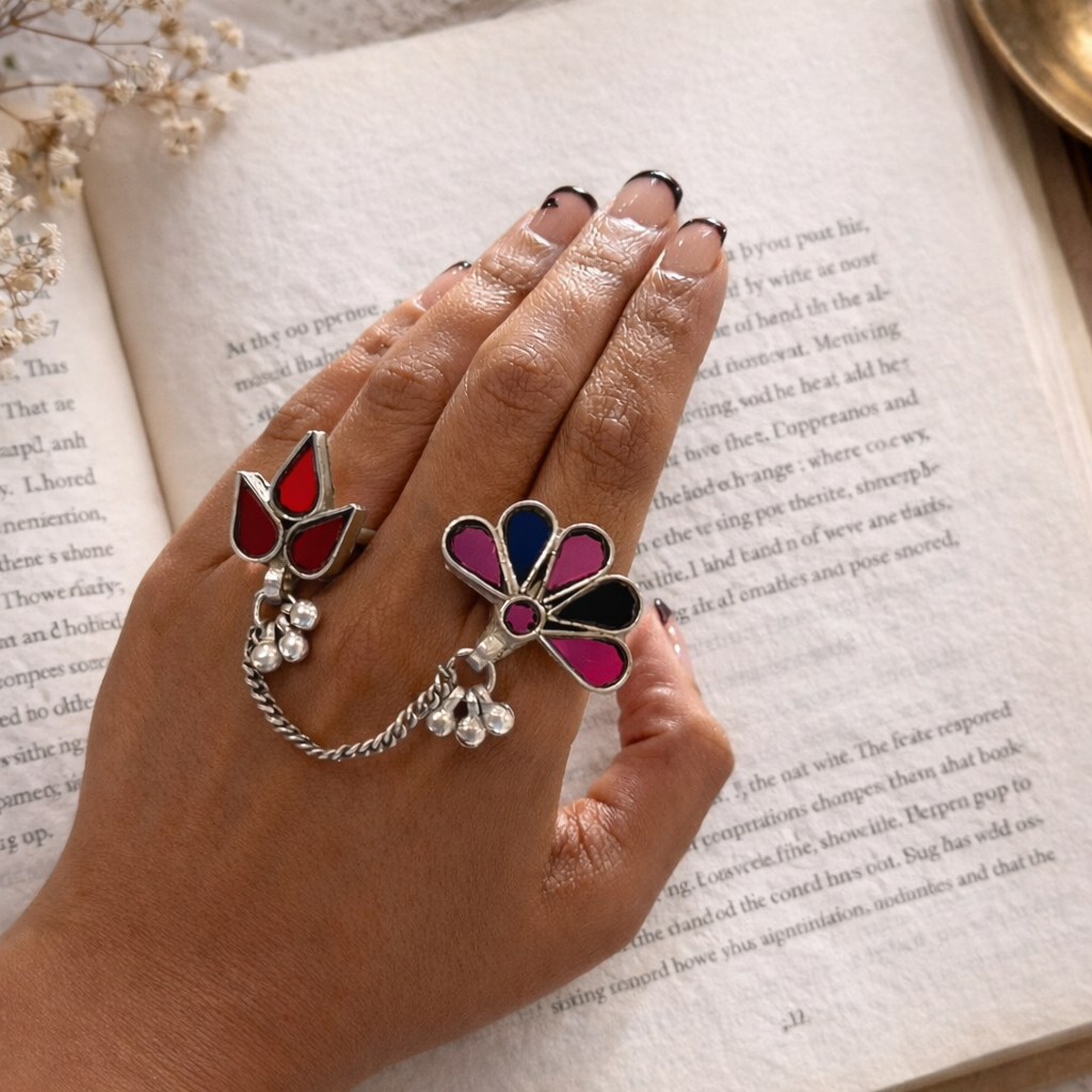 ✨ Zariya Afghani DualAura Ring – 2‑in‑1 Tribal Statement Jewellery adjustable