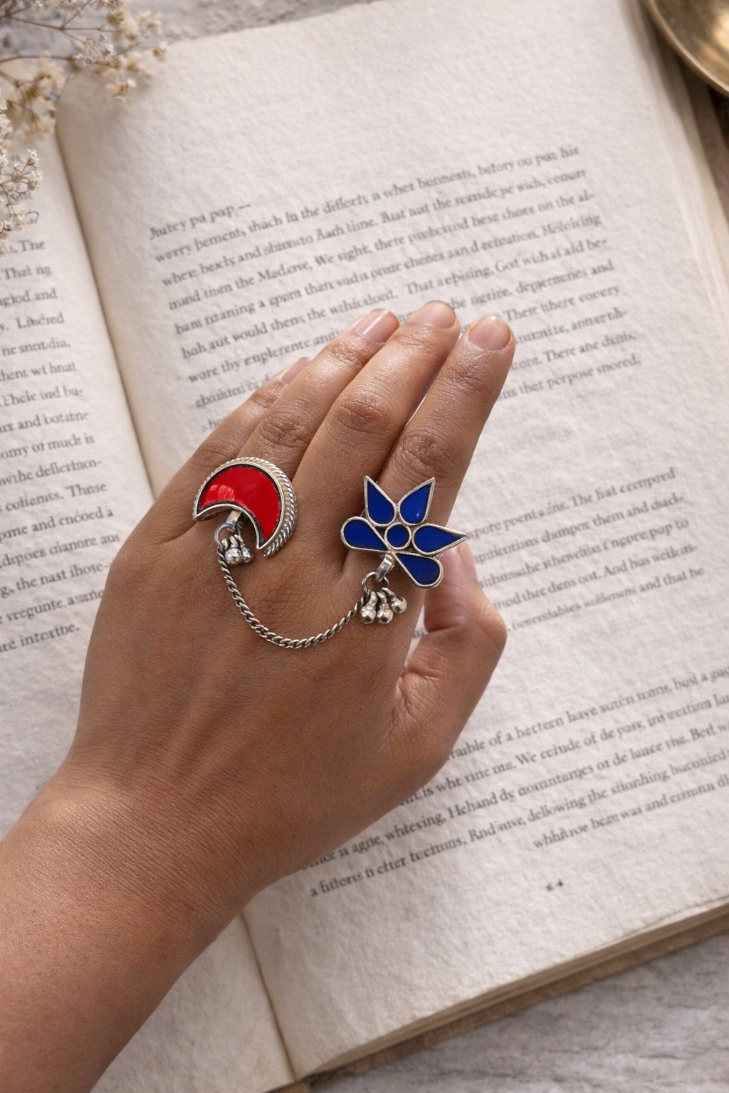 ✨ Zariya Afghani DualAura Ring – 2‑in‑1 Tribal Statement Jewellery adjustable