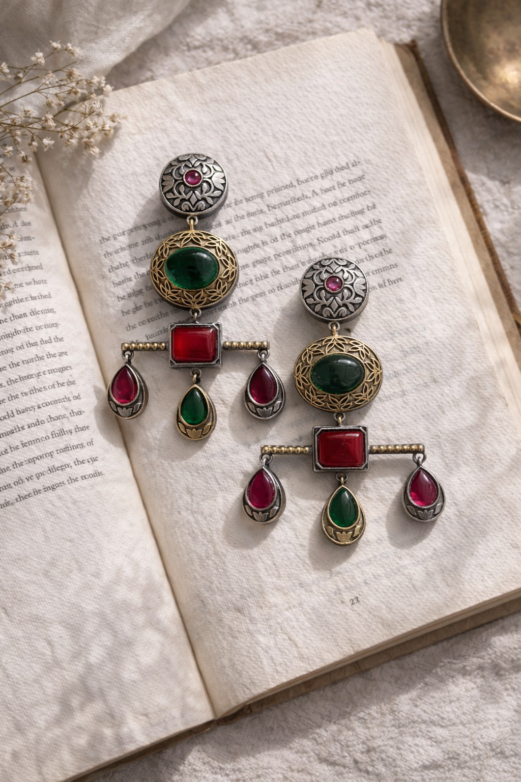 ✨ Sairah Silvera Noor Chandbalis – Oversized Statement Heritage Earrings