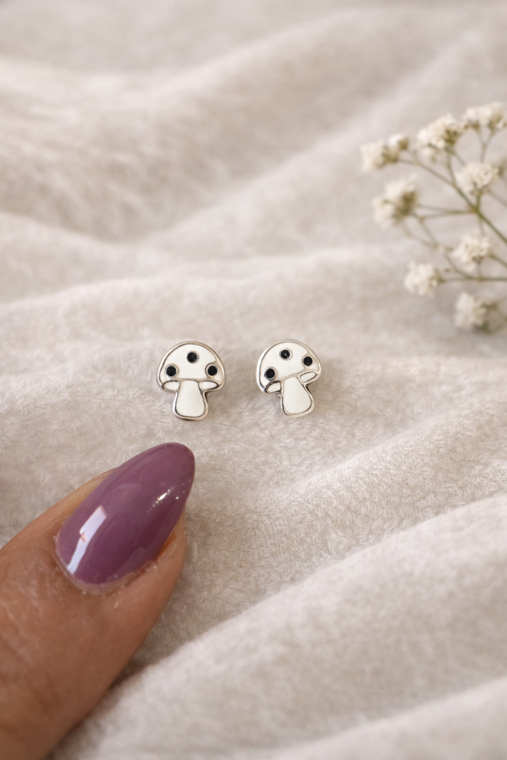 Mushie Sparkle Silver Studs (92.5 Italian Silver) 🍄