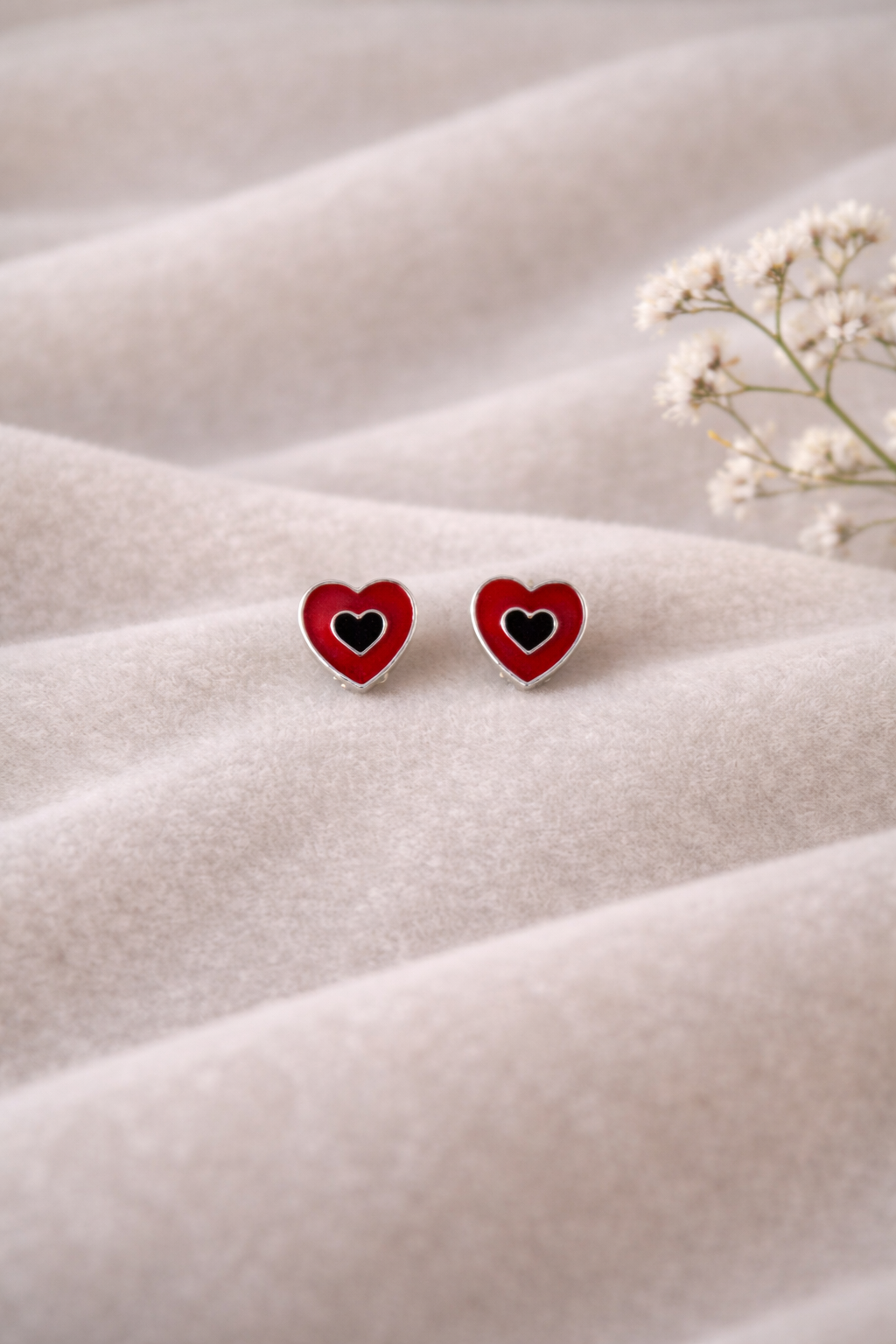Pixelle Heart Silver Studs