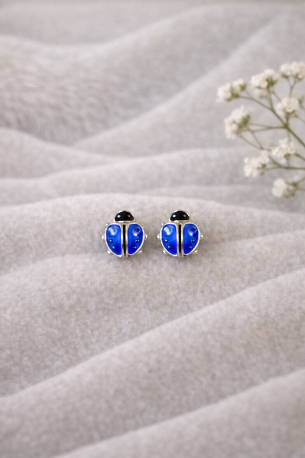 Blue Sparklet Silver Studs ( 92.5 Silver)