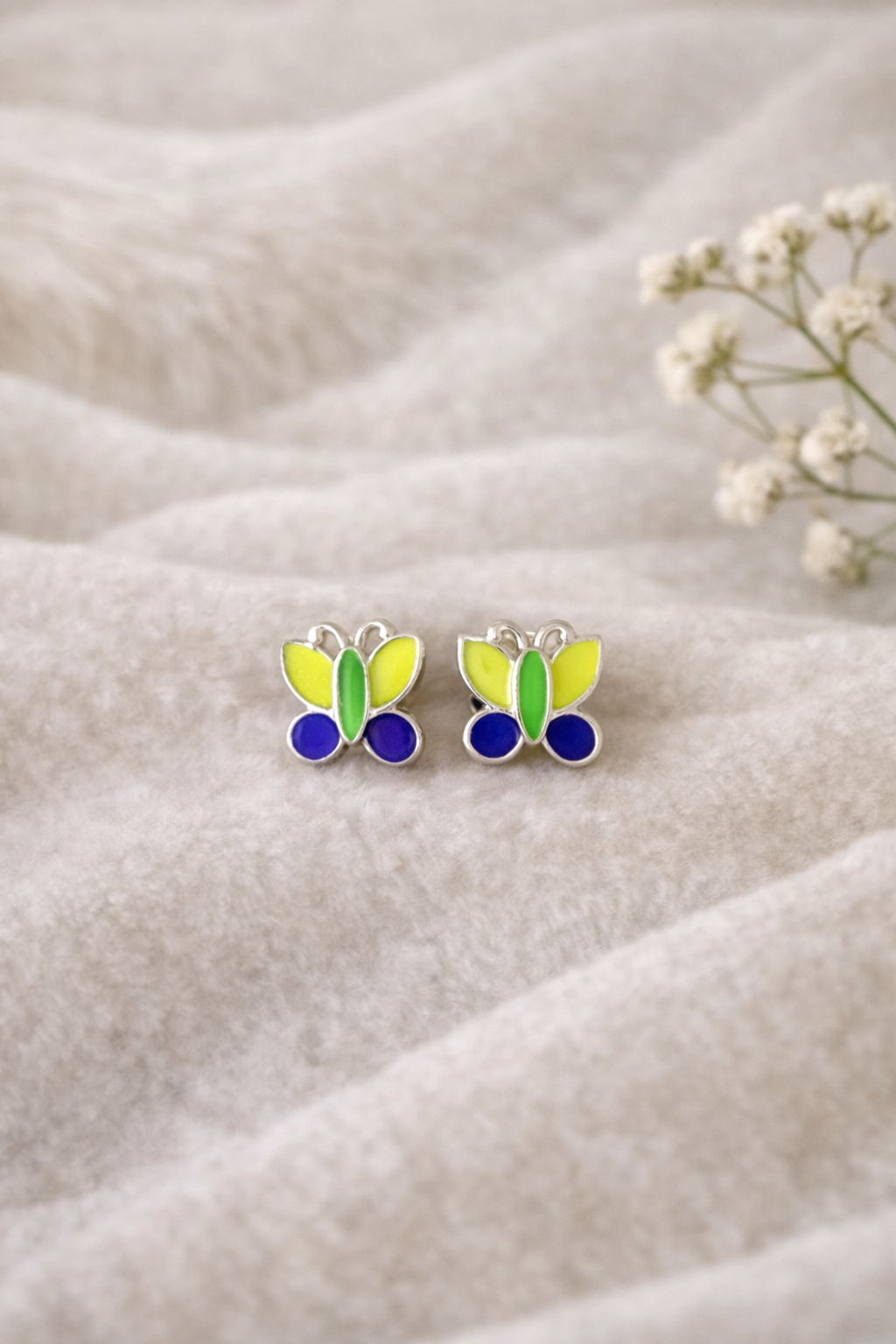 Butterfly Charm Silver Studs (92.5 silver)