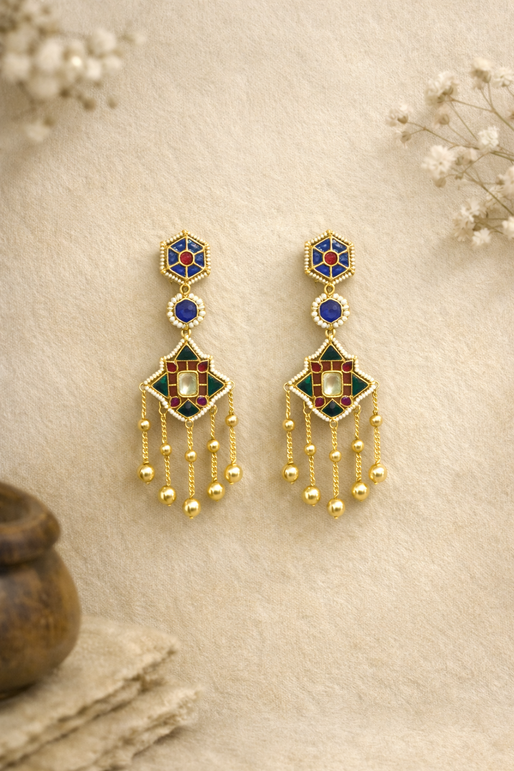 Riwaayat Rang Drop Earrings