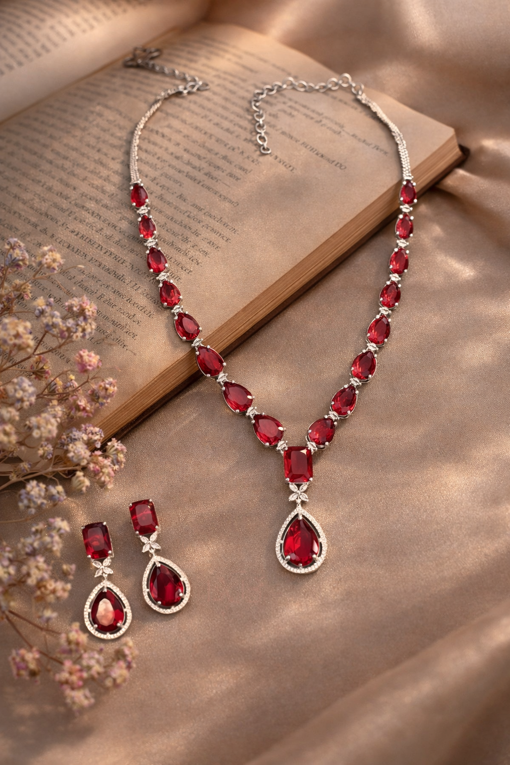 Laal Noor Ruby Glow Necklace Set
