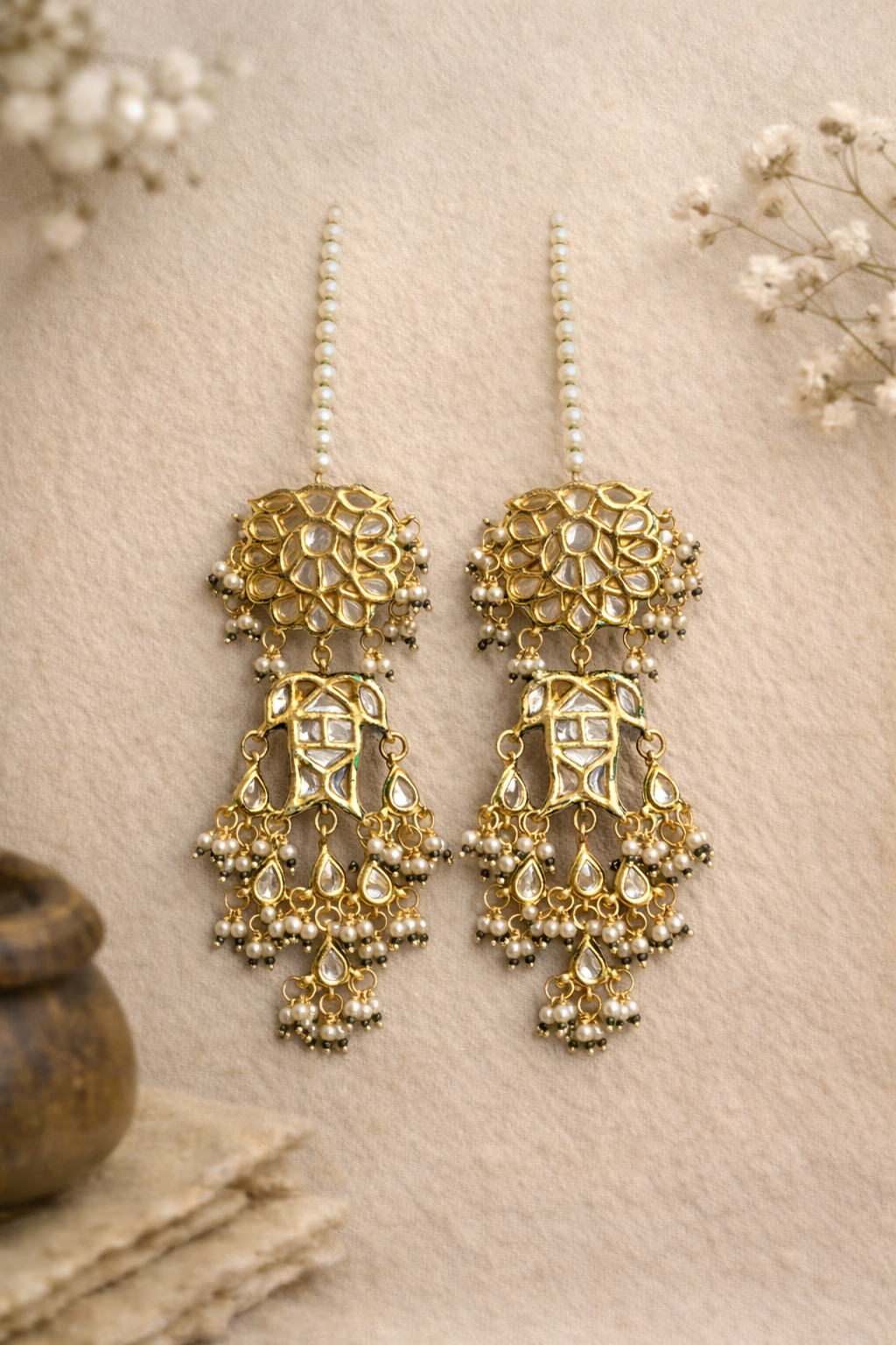 Noor-Jharna Pearl Earrings