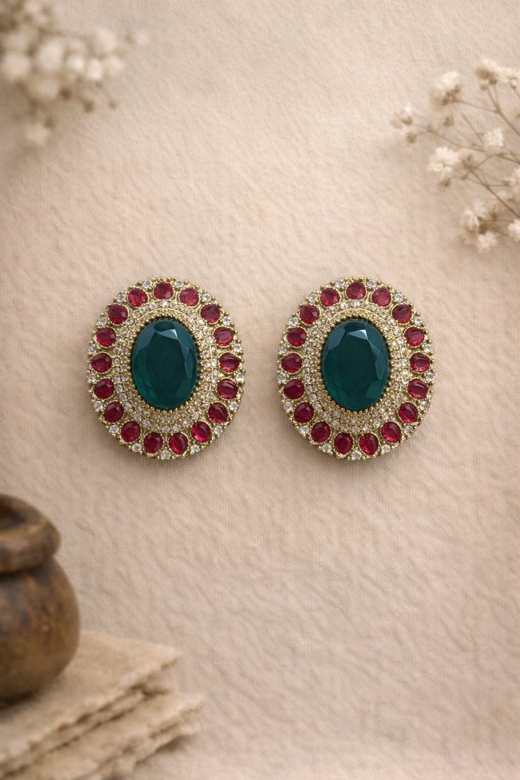 Rang-Mahal Emerald Studs