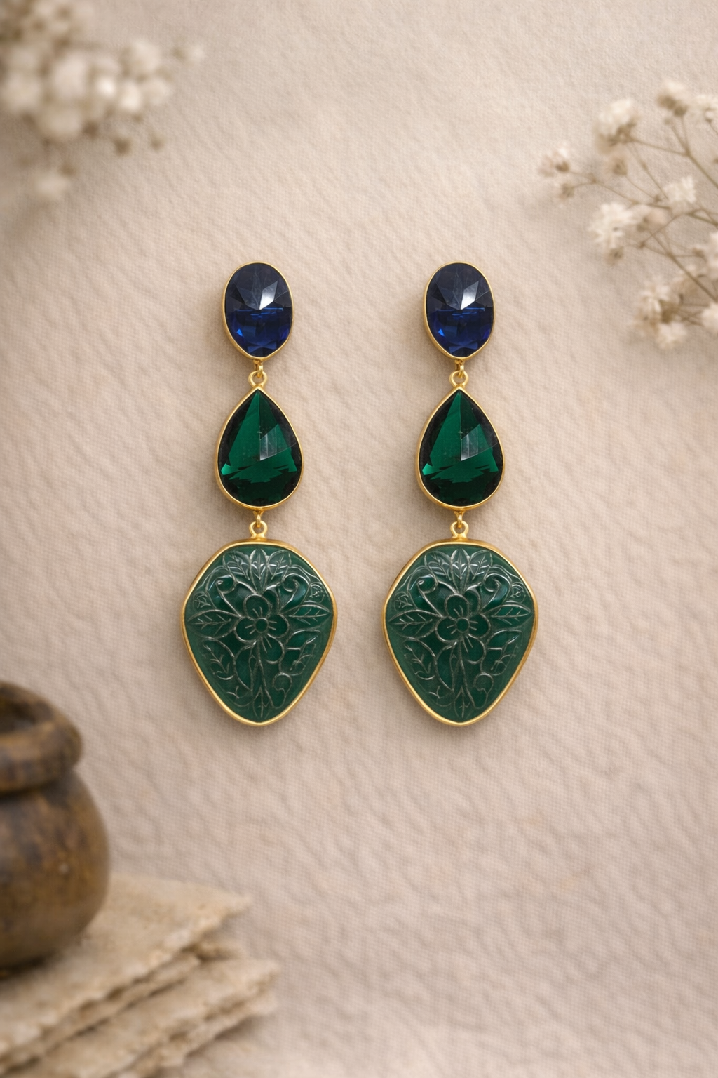 Neel-Vanika Heritage Drops Earrings