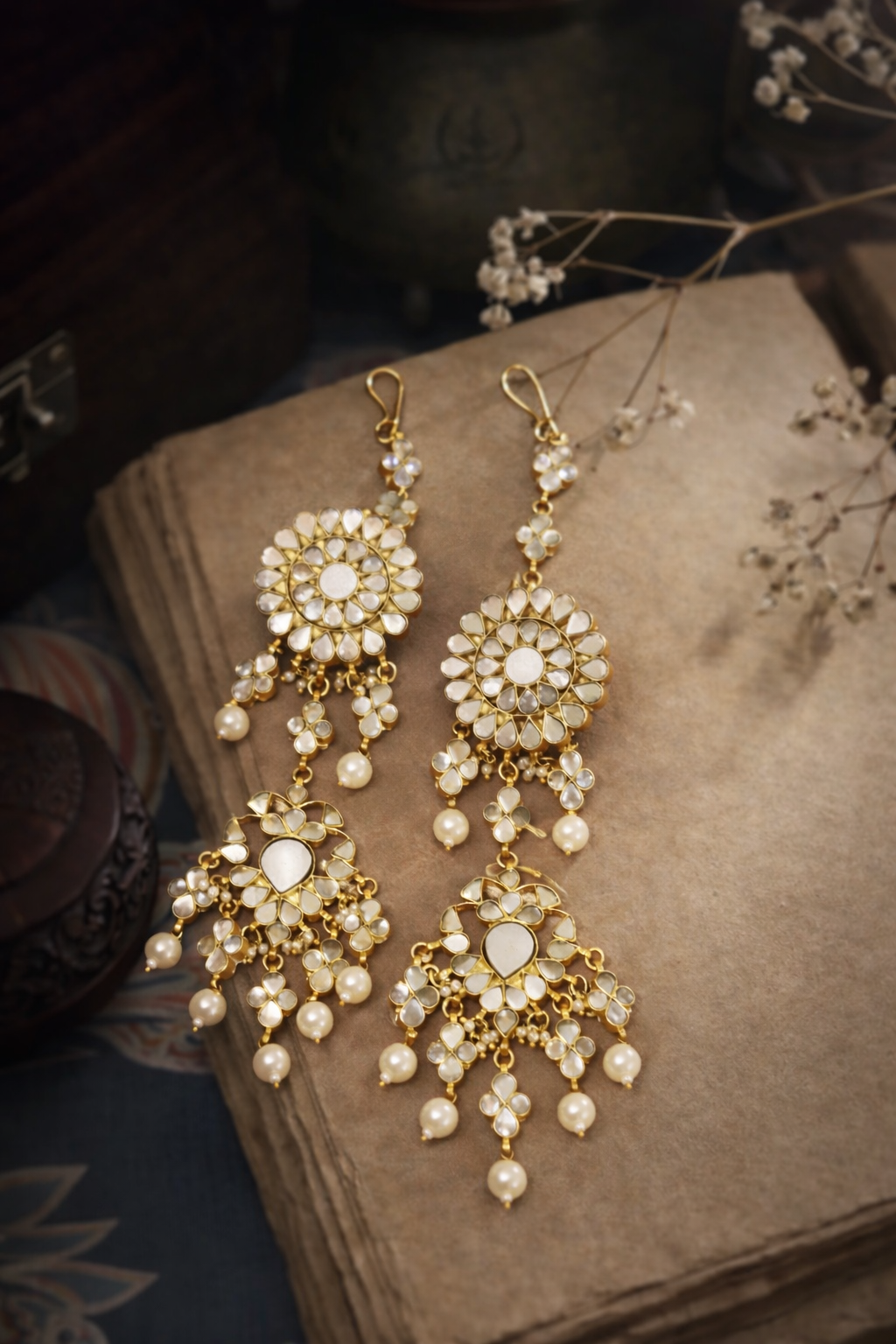 Noor-Jharna Chandbali Earrings