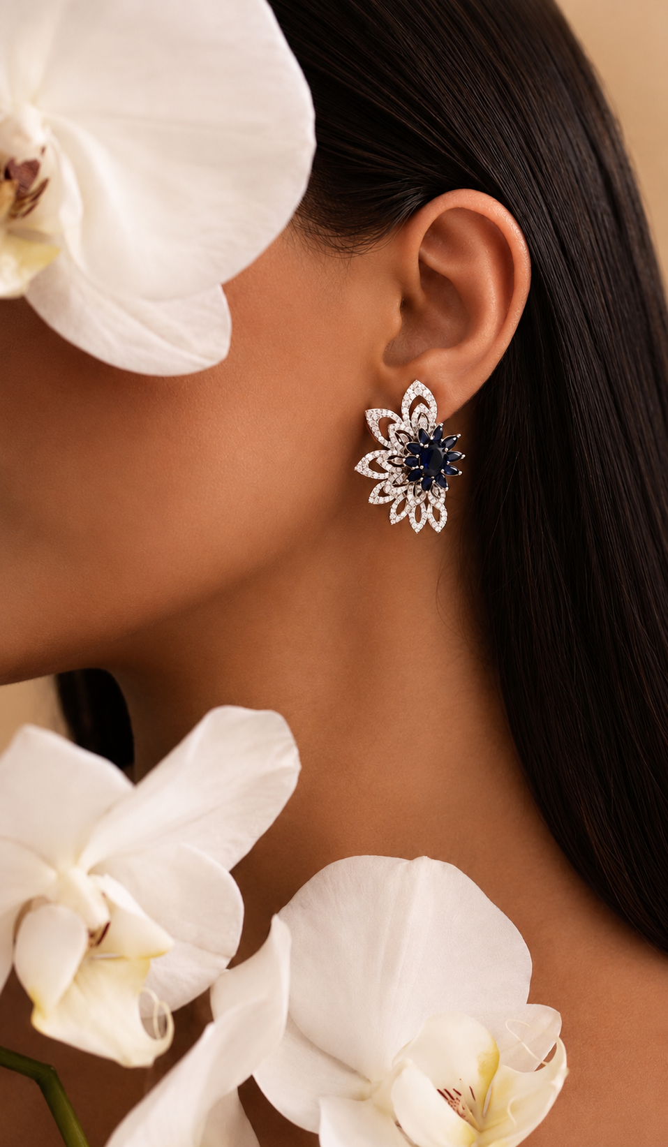 Floral Statement Earrings | Luxury Bridal & Party Wear Jewellery