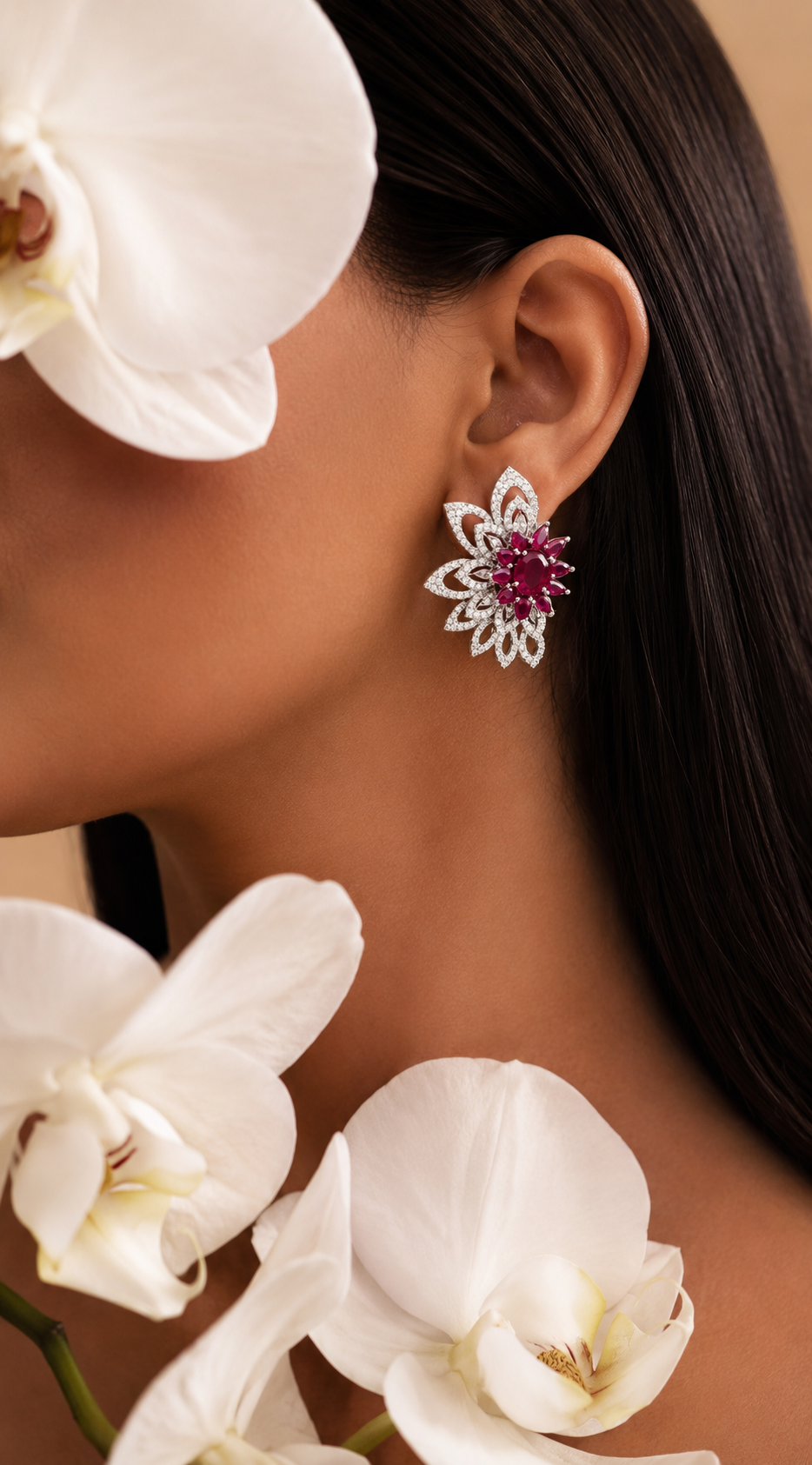Floral Statement Earrings | Luxury Bridal & Party Wear Jewellery