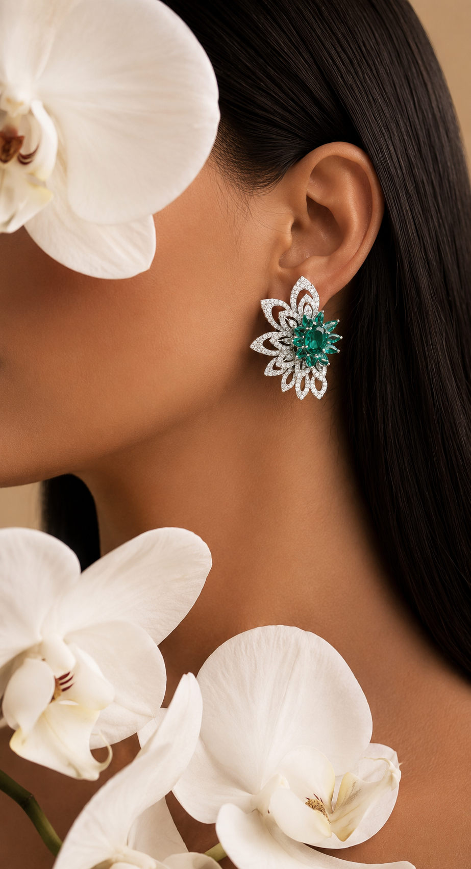 Floral Statement Earrings | Luxury Bridal & Party Wear Jewellery