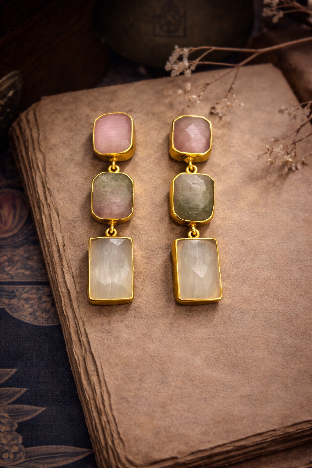 Saanjh-Rang Statement Drop Earrings