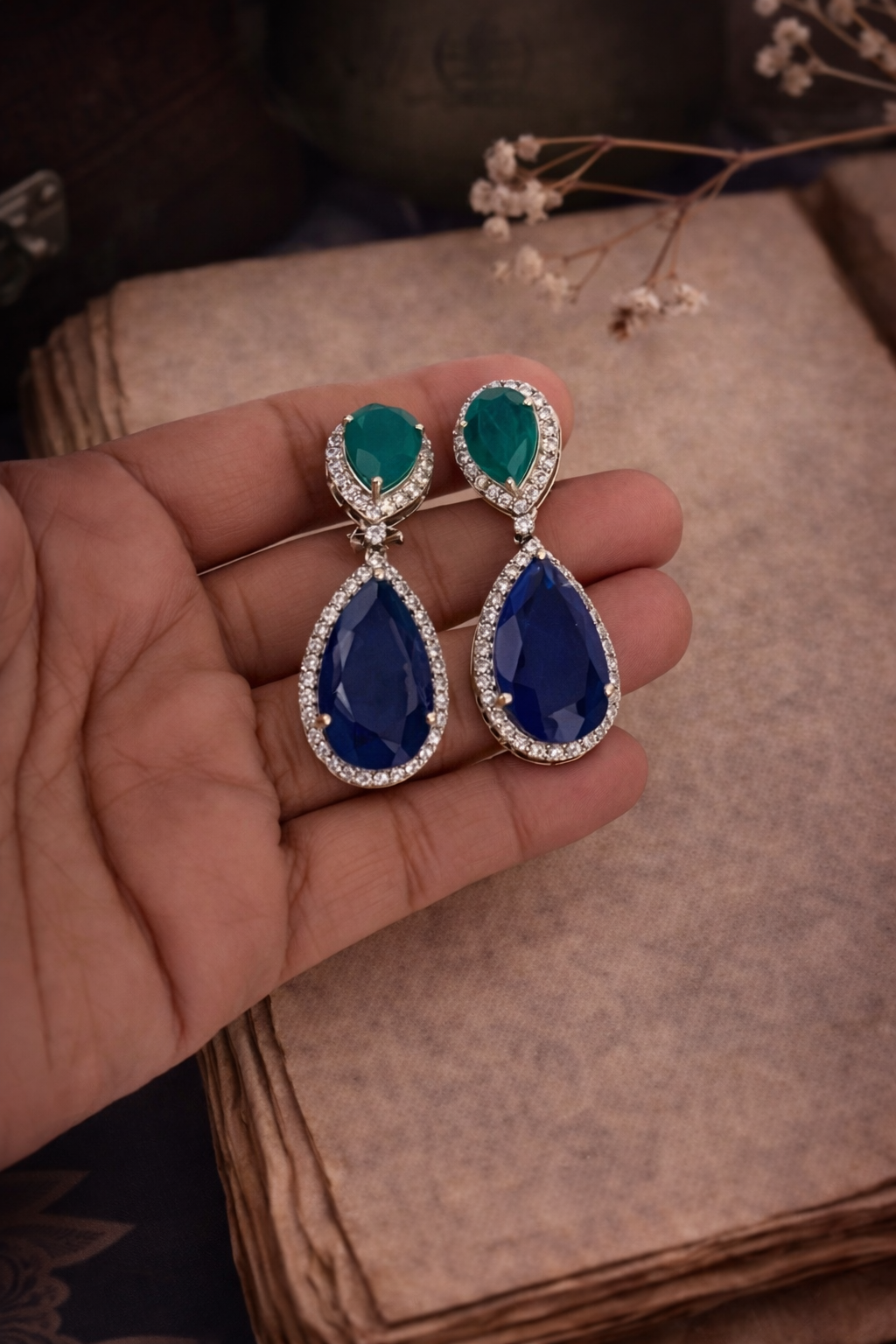 Azure Teardrop Halo Drops