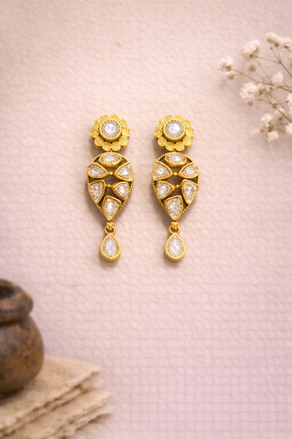 Radiance Drop Earrings - gold lookalike
