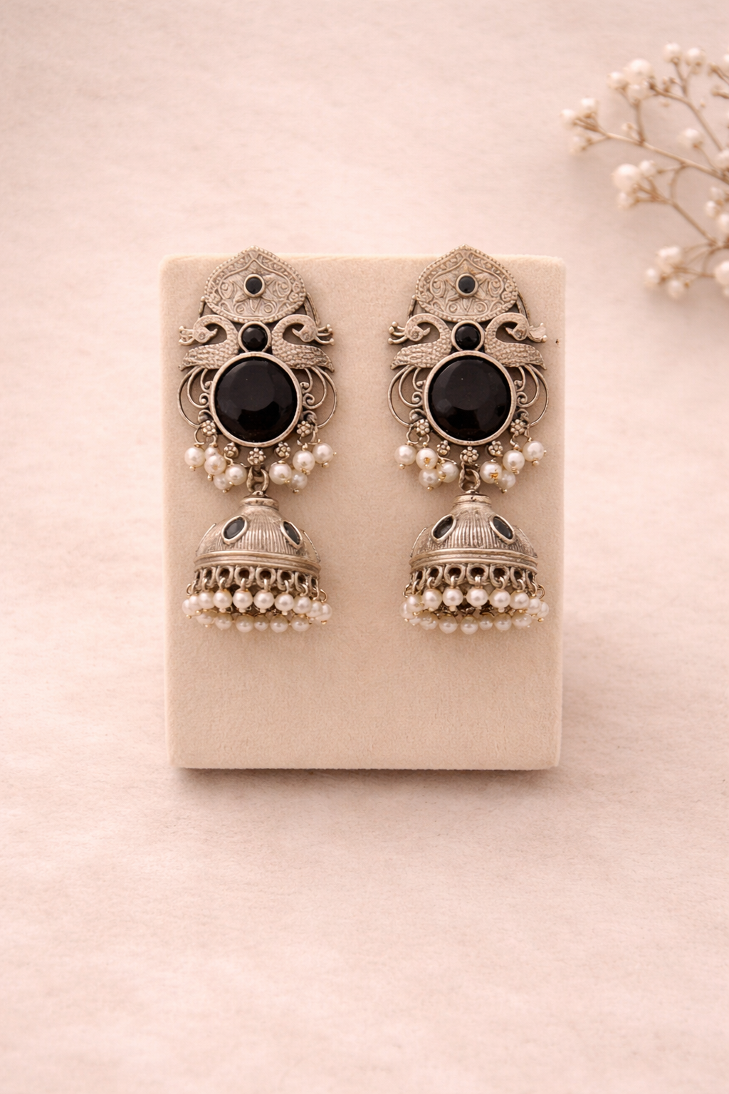 Noir Heritage Jhumka Drops