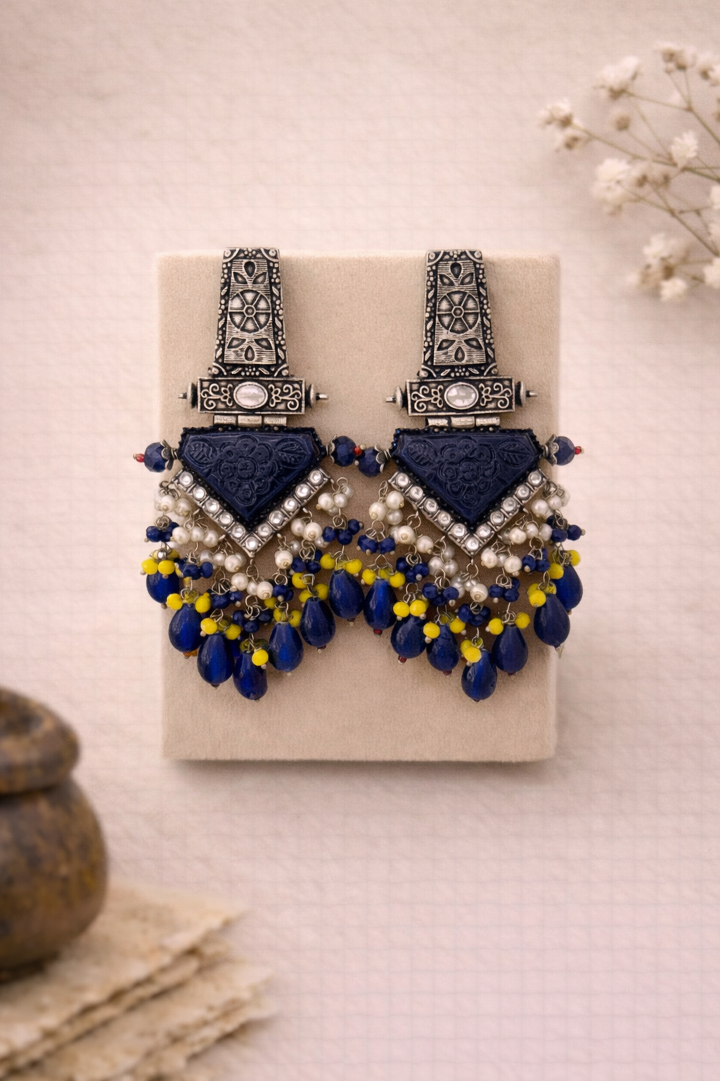 Neel Rang Jhumka Drops
