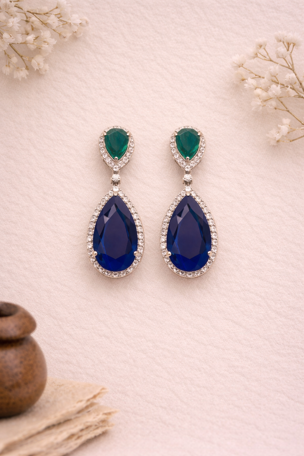 Azure Teardrop Halo Drops