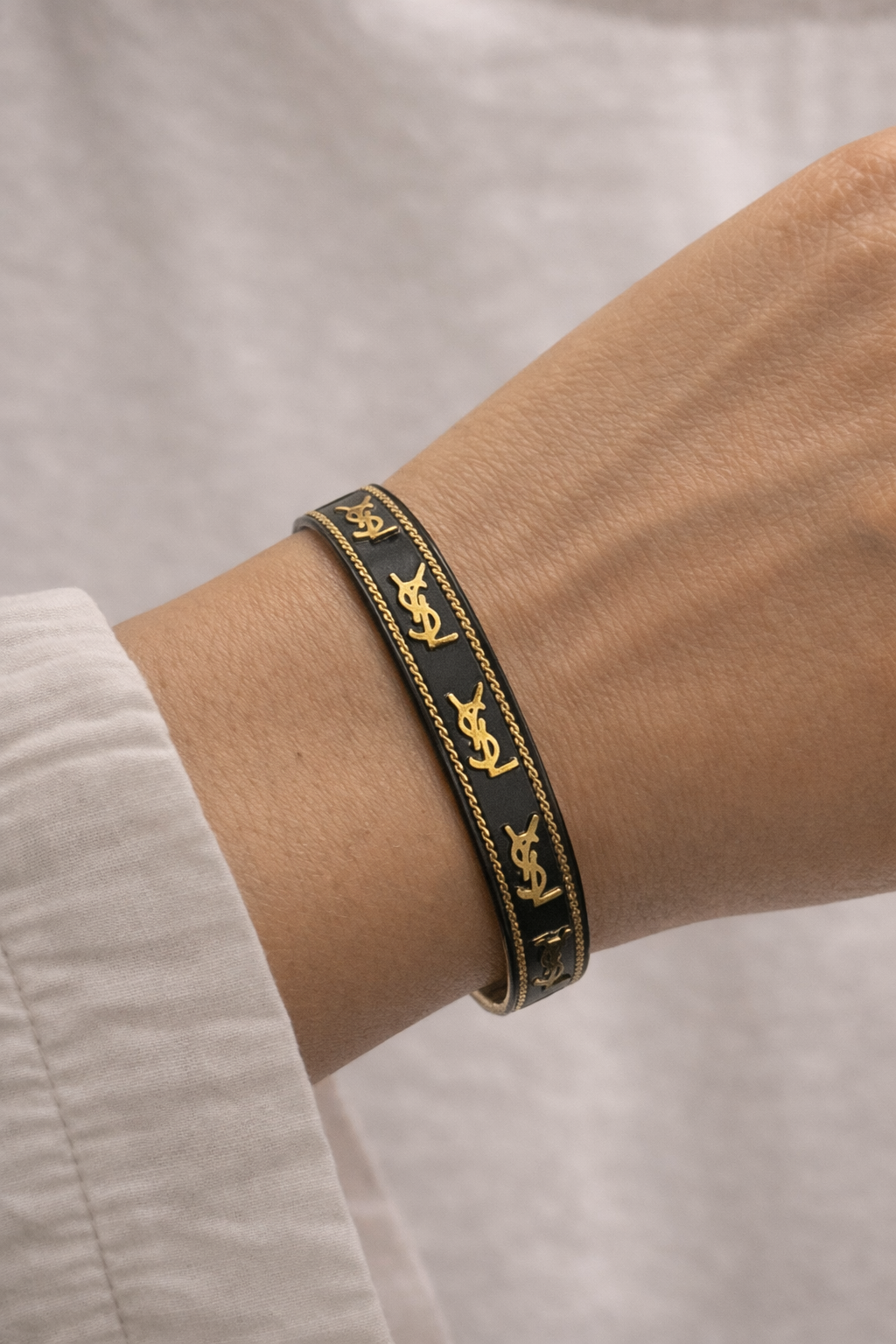 YSL Noir Motif Cuff