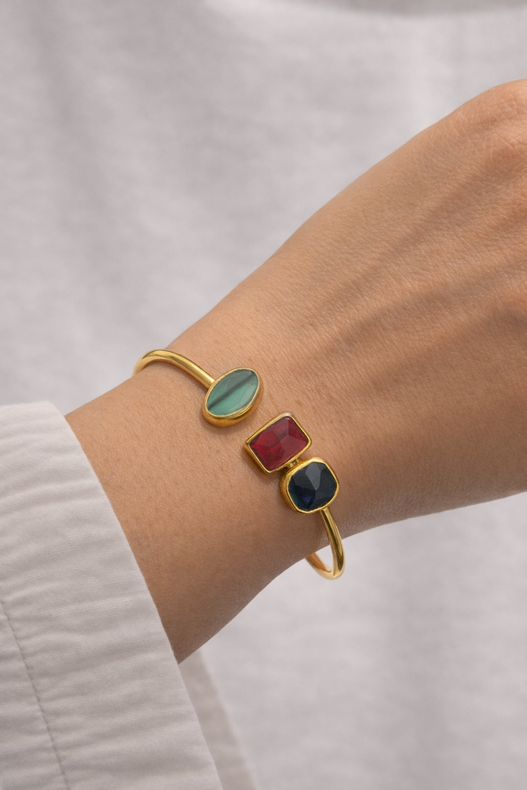 Rangrekhā Multi-Stone Open Bracelet