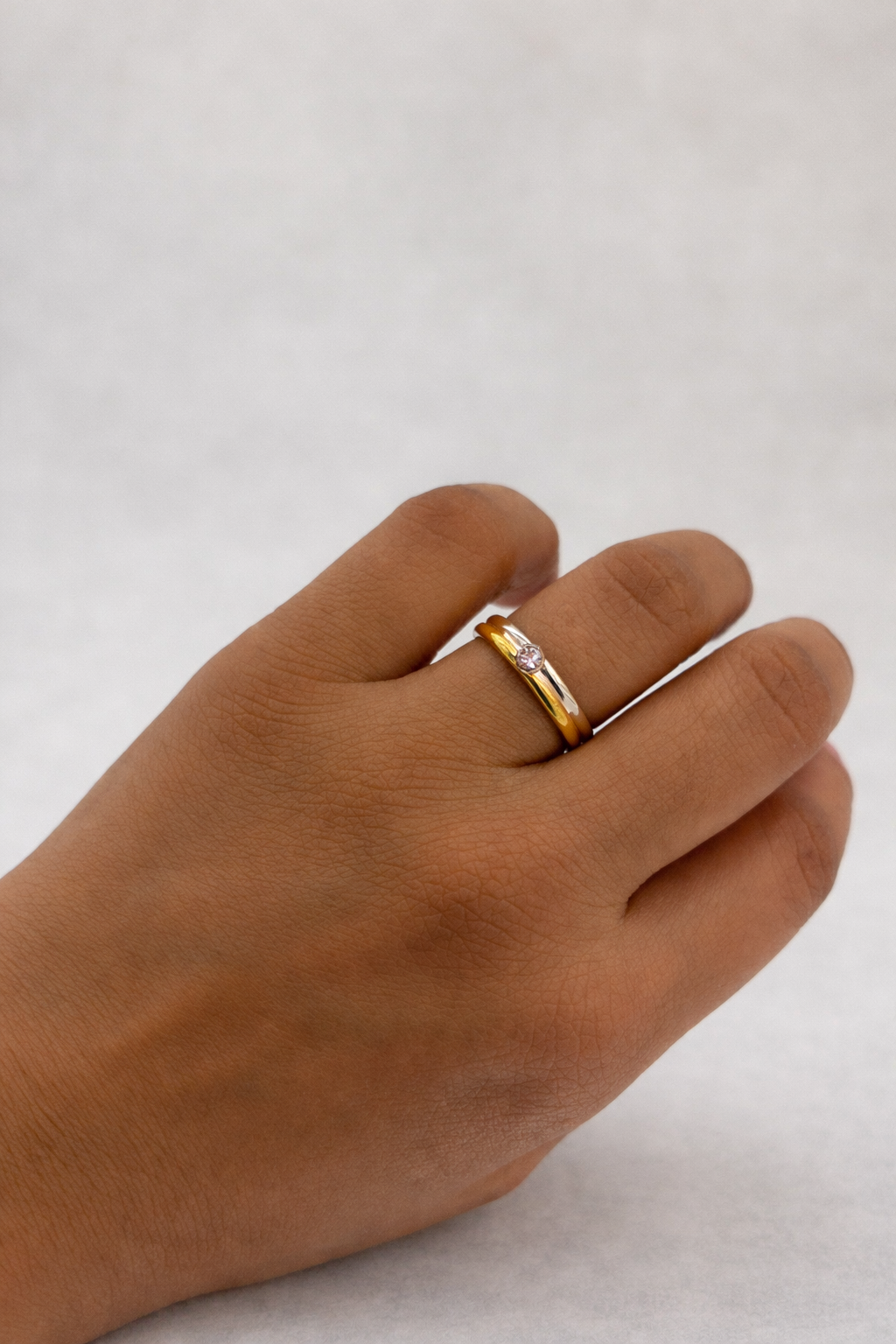 Golden Poise Ring -92.5 Silver