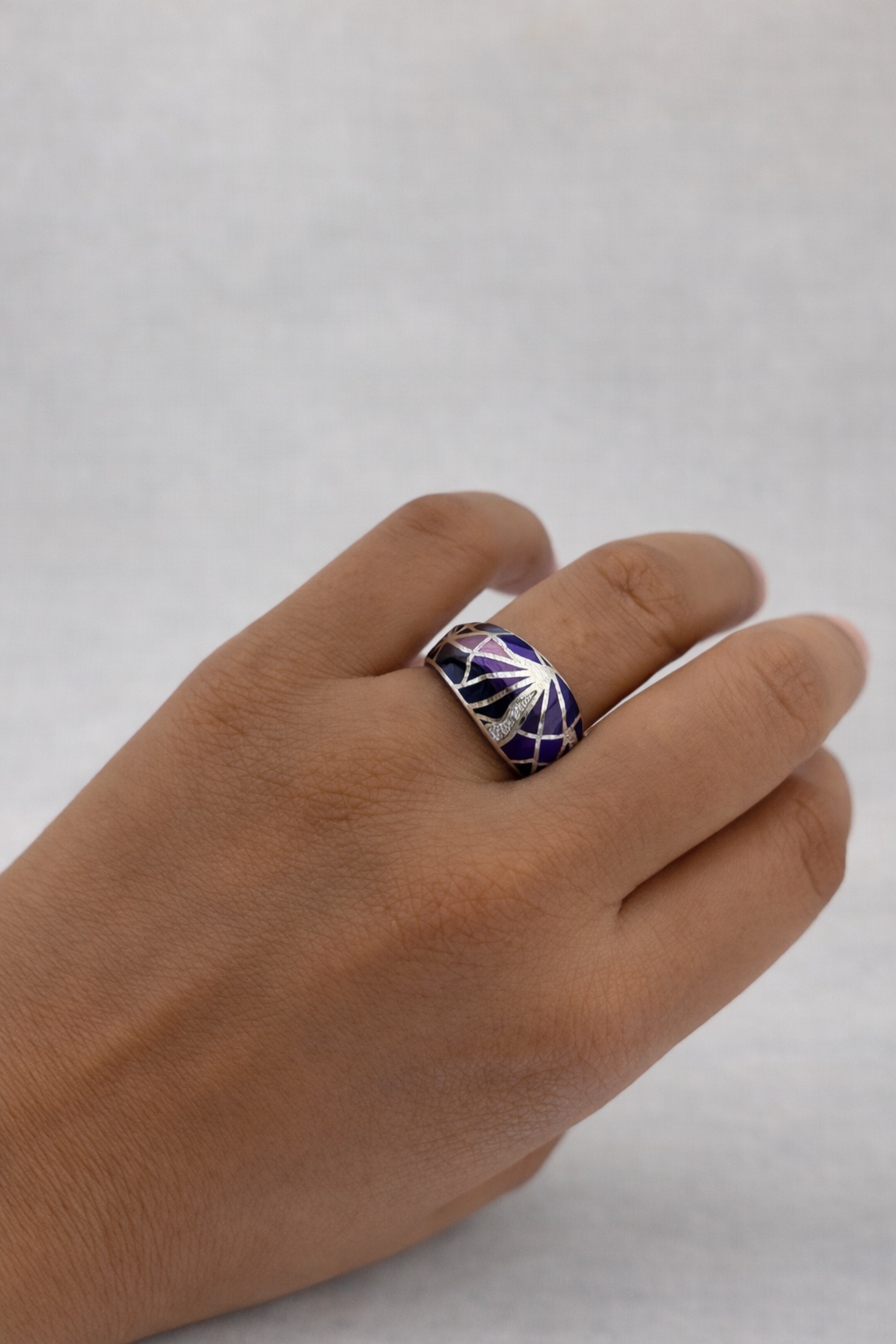 Midnight Lattice Ring - 92.5 Silver