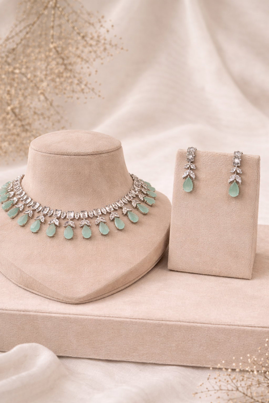 Celestine Dewdrop Necklace Set