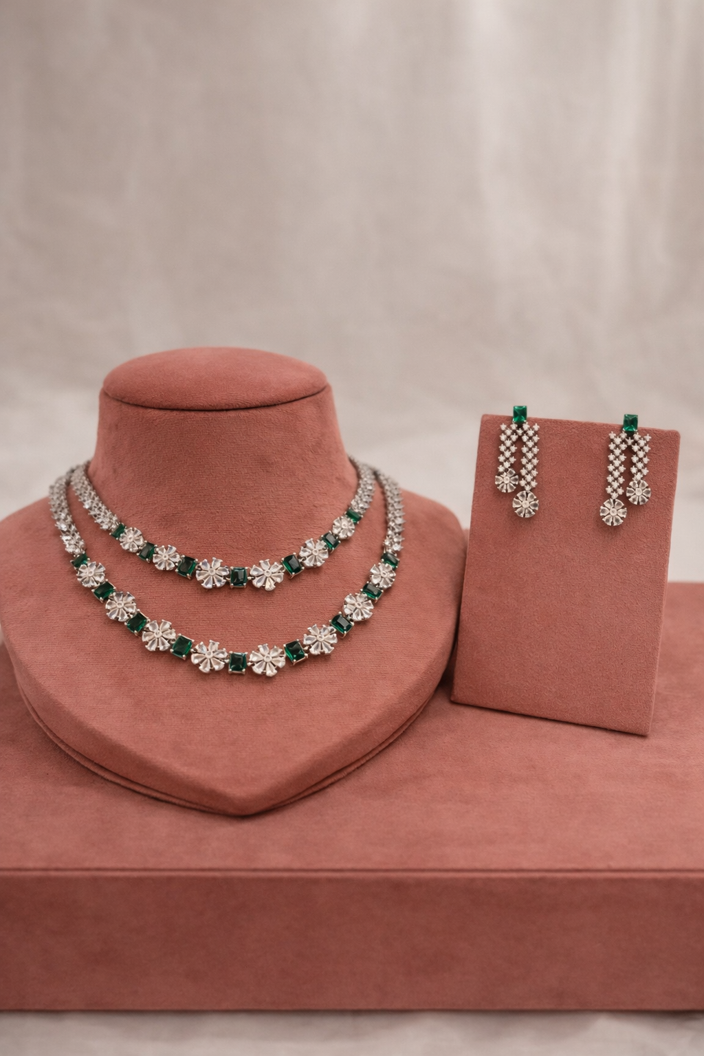 Verdant Bloom Statement Necklace Set