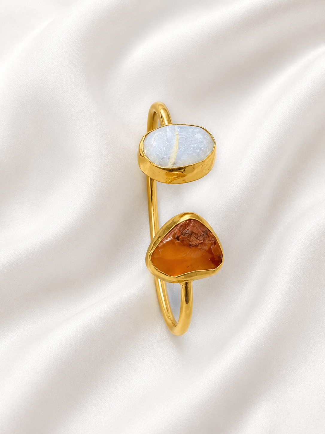 Solstice Moonstone & Carnelian Adjustable Cuff Brace